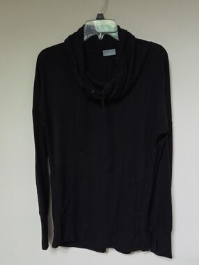 Athleta Black Cowl Neck Pullover with Front Pocket